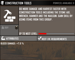 7Days to Die Tool/Trapsのスキル